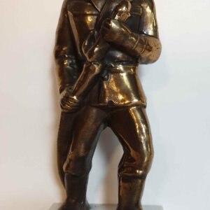Bronzen beeld brandweerman